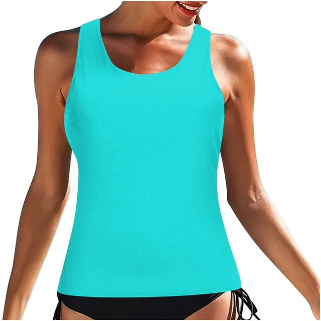 Bikinis pour Femmes Imprimé Classique Col Haut Hauts de Maillot de Bain Débardeurs Maillots de Bain