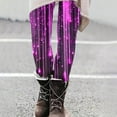 thumbnail image 2 of BiZtdJrK Flash Sales Today Sequin Leggings for Women Glitter Sparkle Print New Years Pants Casual Compression Tummy Control Yoga Tights Milk Silk Soft Legging Pants Purple S, 2 of 7