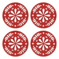 thumbnail image 1 of Holiday Time 4 pack Red Snowflake Christmas Felt Coasters, Heat Insulation Table Protector, 1 of 6