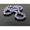 thumbnail image 6 of Single Strand Glass Beaded Necklace Blue and White Ceramic Barrel Shaped Beads-Beautiful Handmade Unique Women Fashion Jewelry, 6 of 7