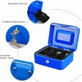 thumbnail image 4 of Locking Medium Steel Cash Box with Money Tray Lock Box, 4 of 7