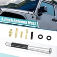 thumbnail image 2 of Unique Bargains 1 Set 12cm 4.7' Car AM FM Radio Signal Antenna Mast Universal Carbon Fiber Pattern Silver Tone, 2 of 6