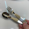 thumbnail image 5 of Cuchara para comer de acero inoxidable para niños, tenedor portátil de mango corto, tenedor de acero inoxidable para niños, vajilla sencilla para niños pequeños, 5 of 5
