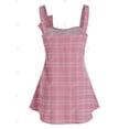 thumbnail image 2 of Tamaño más Giro bowknot camisas a cuadros cuello cuadrado sin mangas Rosegal Camisetas sin mangas de talla grande, 2 of 5
