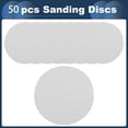 thumbnail image 4 of Discos de lija Unique Bargains, 3.94" 320 grano para reparación automotriz, papel de lija redondo con gancho y bucle de óxido de aluminio blanco, 50 piezas, 4 of 7