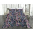 thumbnail image 2 of Ambesonne Spring Quilted Coverlet 2 Pcs, Watercolor Art Leaves Plot, Twin Size, Pale Caramel and Lavender, 2 of 4