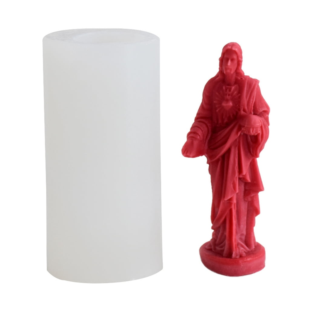 Savior Epoxy Resin Candle Mold 3D Portrait Candle Silicone Mould DIY Gypsum Casting Mould Fondant Decoration