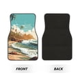 thumbnail image 2 of Zufioo Coastal Palm Beach Print Car Floor Mats Four-piece Set, Car Interior Accessories - Corrosion-resistant, Non-Slip, Suitable for Cars, Trucks, Vans, 2 of 7