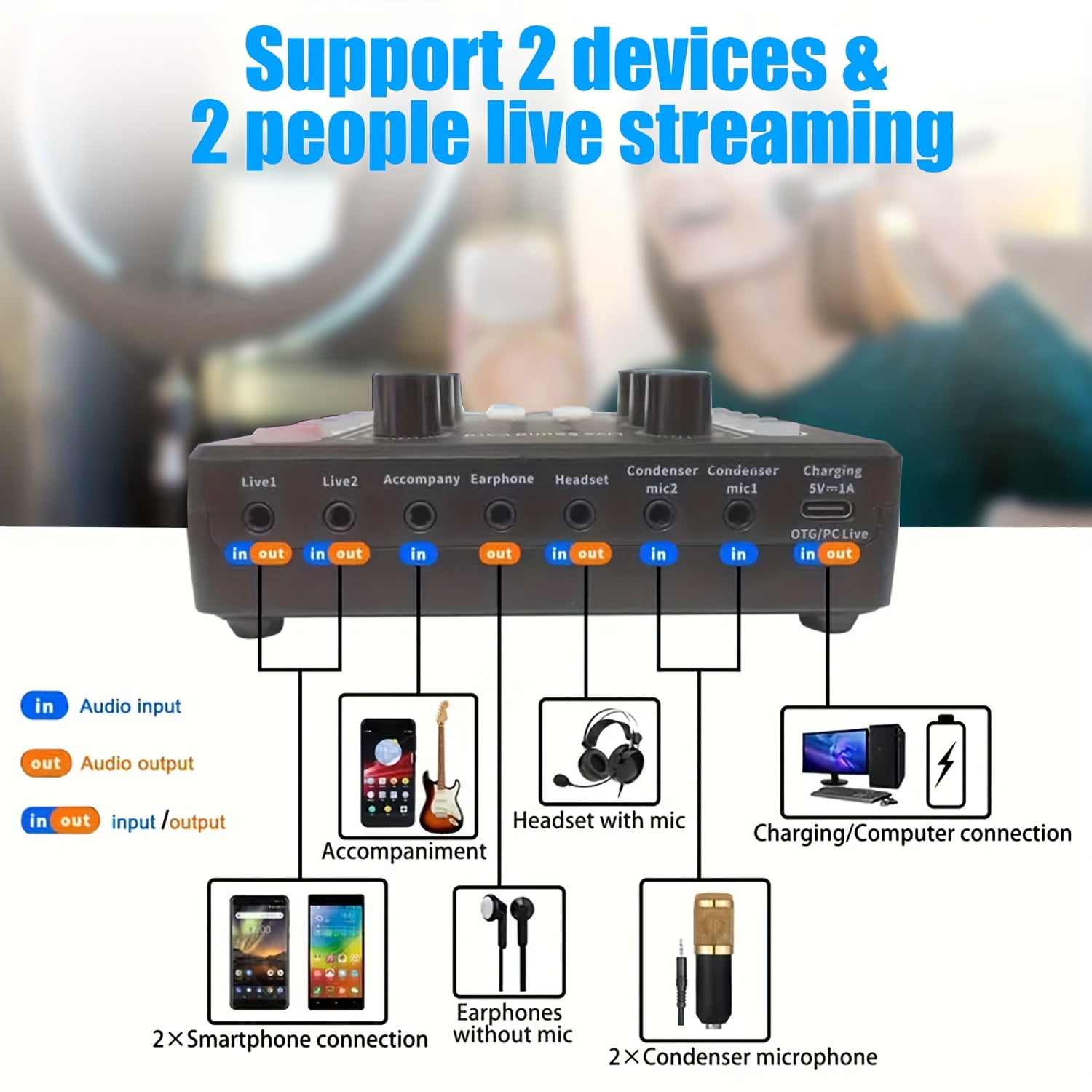 Home Recording Studio Recording Kit, Podcast Music Mixer Equipment, Condenser Microphone Set
