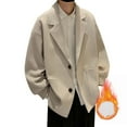 thumbnail image 1 of LOVZFMLL Jackets for Men Man Leisure Solid Color Tailored Collar Add Velvet Mao Long Sleeves Overcoat, 1 of 3