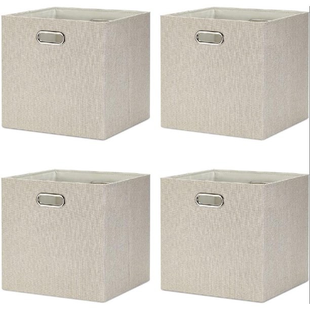 Storage Cubes 12x12 Fabric Storage Bins 4 Pack Storage Baskets with
