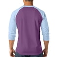 thumbnail image 4 of Hearthz 3/4 Sleeve Tops for Men Henley Neck Baseball Shirt Patchwork Cute Summer Tops for Men Fall Dress Shirts for Men, 4 of 9