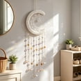 thumbnail image 5 of WWV Moon Macrame Dreamcatcher Suncatcher with Crystal Prisms Boho Wall Hanging Decor for Bedroom Window Nursery Living Room Home Gift, Gift for Family, 5 of 7