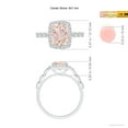 thumbnail image 4 of ANGARA Natural Cushion 1.8 ct Morganite Halo Ring with Marquise Motifs in 14K White Gold for Women | Birthday, Anniversary, Jewelry Gift for Women | Natural Morganite Ring, 4 of 11
