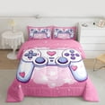 thumbnail image 3 of Feelyou Kawaii Pink Gamepad Bedding Comforter Set for Kids, Dreamy Stars Cloud Galaxy Twin Comforter Sets, Gaming Gamer Reversible Bedding Set, Ultra Soft Bedroom Decor, 2pcs, 3 of 9