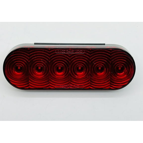One Red 6 LED 6" Oval With Red Lens Stop Turn Tail Light Truck Trailer Bus RV