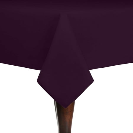 

Ultimate Textile (5 Pack) Cotton-feel 60 x 144-Inch Rectangular Tablecloth - for Wedding and Banquet Hotel or Home Fine Dining use Aubergine Eggplant Purple