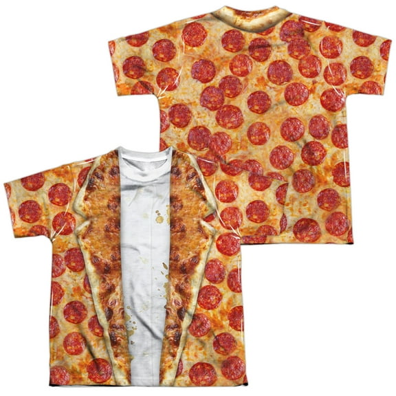 Pizza Dining Jacket (Front - Back Print) - Youth Short Sleeve Shirt - X-Large