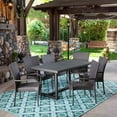 thumbnail image 3 of GDF Studio Clayton Outdoor Wicker 7 Piece Dining Set, Gray, 3 of 13