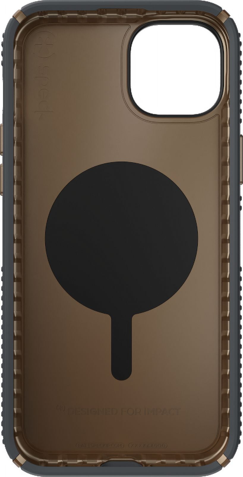 Speck iPhone 15 Plus Case-Presidio2 Grip-ClickLock-MagSafe-6.7 Inch Phone Case-Charcoal Grey/Cool Bronze/White