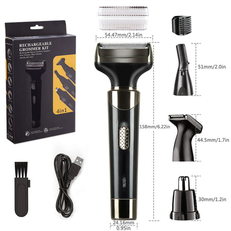  OOYY Mens Electric Shaver Razor Cordless Beard Trimmer for Men  Nose Hair Trimmer 4 in 1 Trimmer Kit USB Rechargeable Razors for Shaving  Wet Dry Shaver : Beauty & Personal Care