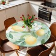 thumbnail image 2 of Lemon Fruit Elastic Fitted Round Table Cover Green Leaves Floral Waterproof Outdoor Tablecloth for Holiday Party, Picnic, Patio & Dining Fits Tables Up to 45"-54", 2 of 8