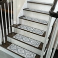 thumbnail image 1 of SussexHome Flower Design 9" X 28" Stair Treads - 70 % Cotton Anti-Slip Carpet Strips for Indoor Stairs-Easy to Install Stair Treads with Double Adhesive Tape-Safe, Extra-Grip, 13-Pack-Gray, 1 of 9