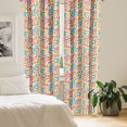 thumbnail image 2 of Ambesonne Spring Window Curtains, Butterfly Silhouette Art, Each 28" W x 84" L, Deep Sky Blue and Orange, 2 of 4