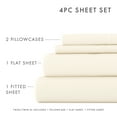 thumbnail image 3 of Noble Linens 4 Piece Solid Microfiber Bed Sheet Set, Ivory, King, 3 of 10