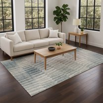 Addison Rugs Chantille Indoor/Outdoor Transitional Stripes Sage Machine Washable Rectangle Rug, 10' x 14'