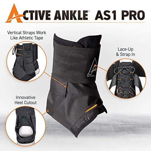 Active Ankle AS1 Pro Lace-Up Ankle Brace, White, Extra Small