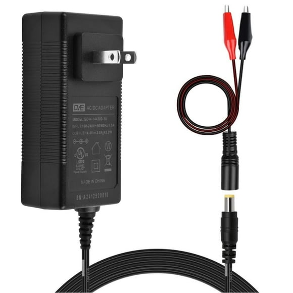 Cargador de batería Talentcell, 14,4 V, 3 A, con dos pinzas de cocodrilo, 110 V
