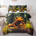 thumbnail image 1 of YST 3D Lizard Botanical Plants Comforter Set, Tropical Beach Theme, Queen Size (7 Count), 1 of 4