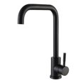 thumbnail image 2 of Matte Black 7 Shape High Arc Hot And Cold Kitchen Tap Single Level Stainless Steel Kitchen Sink Faucet, 2 of 5