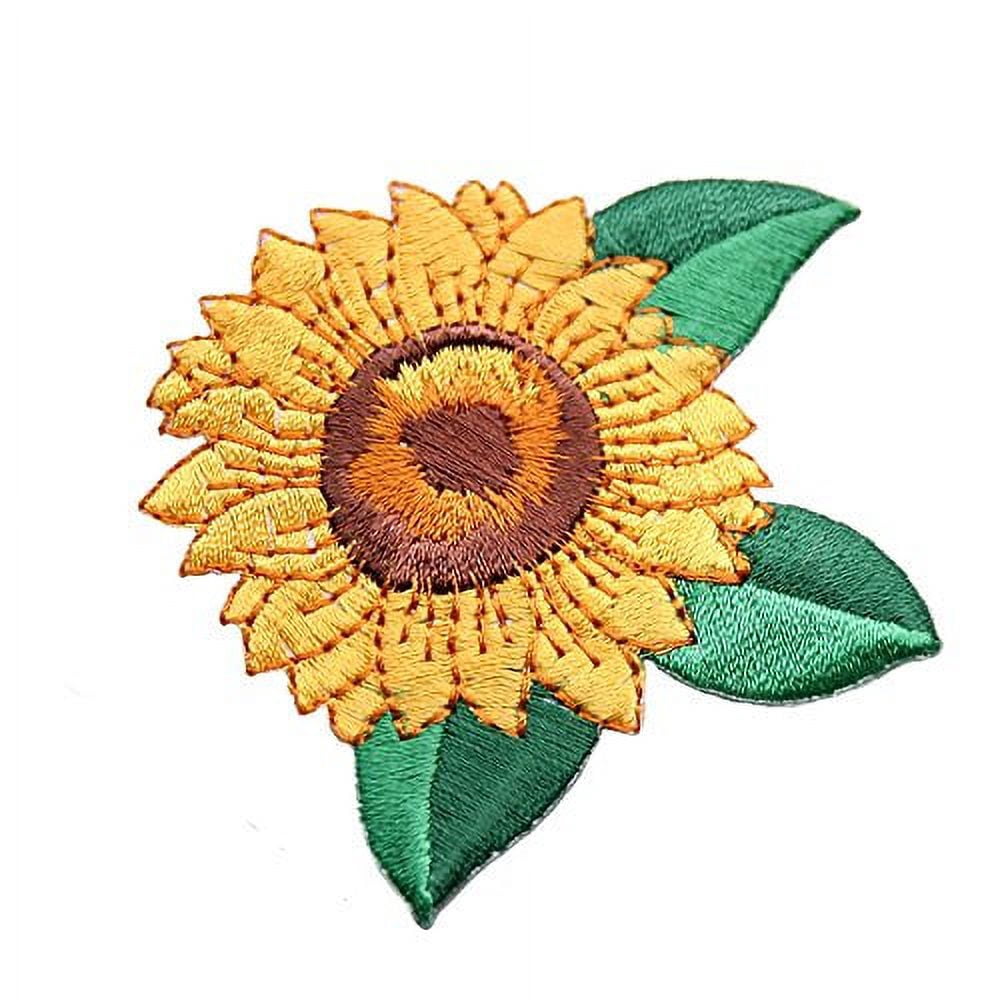 Helianthus Sunflower Self Adhesive embroidered Iron On Applique Patch