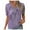 Purple, variant on WXLWZYWL Womens Summer Tops Casual Short Sleeve Printed Lace Stitching V-Neck Basic Tunic Tops T-Shirts Blouses Pink