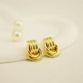 thumbnail image 4 of Chunky Small Knot Earrings Gold Silver Geometric Earrings for Women Hypoallergenic Dangle Drop Earrings, 4 of 6