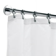 Round 98.4 in. L Luxury Shower Curtain Rod with Curtain Hooks in Chrome
