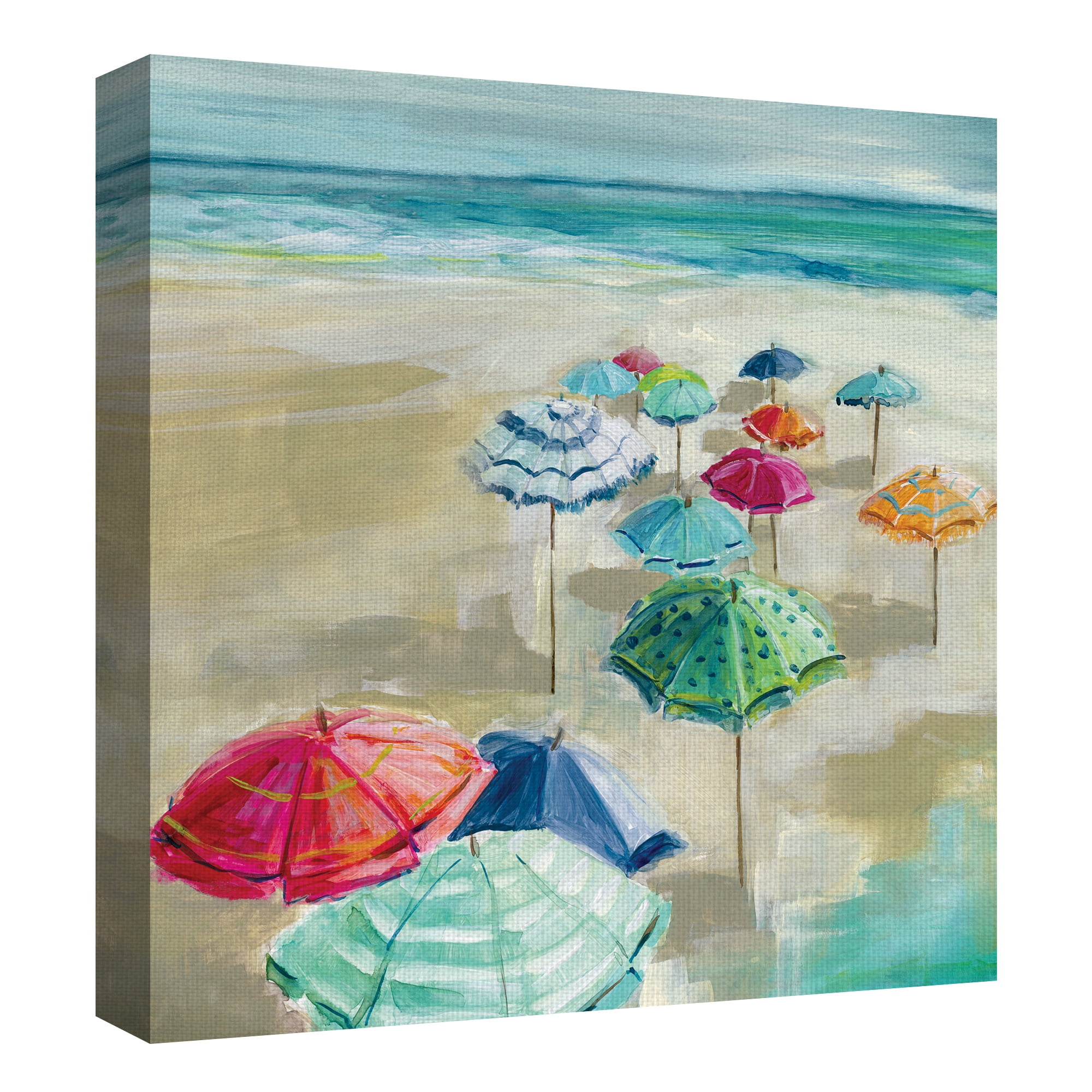 Masterpiece Art Gallery Making Shade with Beach Umbrella II by Carol Robinson Canvas Art Print 30" x 30"