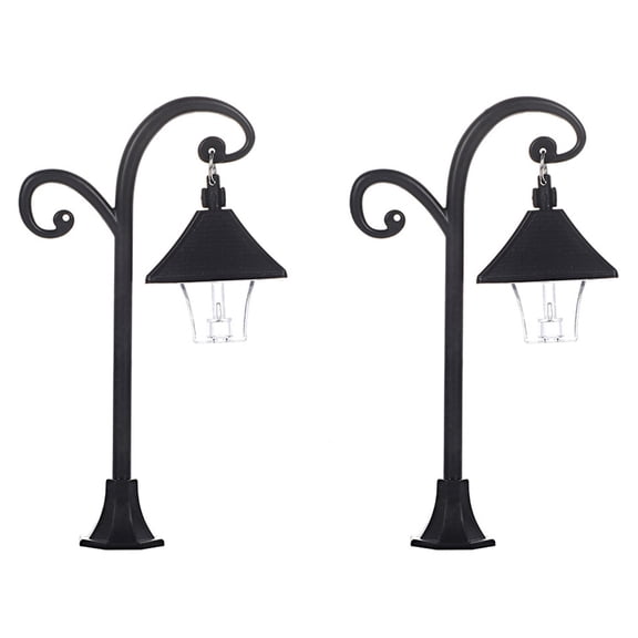 Pack Of 2 Miniature Dollhouses Street Lamps For Realistic Decoration And Handmade Craft Enthusiasts Pathway Model Light