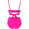 thumbnail image 2 of Conjunto de bikini cruzado para mujer, push up, cintura alta, trajes de baño de 2 piezas, 2 of 7