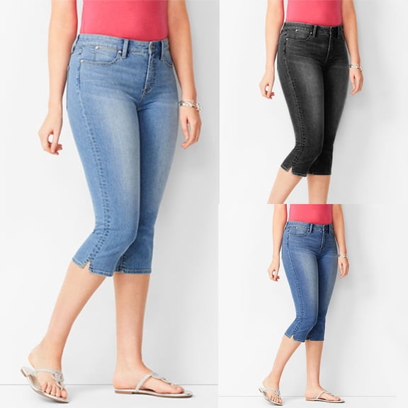 Women's Stretch Denim Pants Slim Fit Ankle Length Jeans with Comfortable High Waist for Everyday Style
