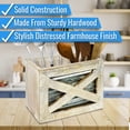 thumbnail image 3 of Rustic Utensil Holder Wooden Kitchen Farmhouse Utensil Holder For Countertop Rustic White, 3 of 7