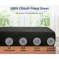 thumbnail image 4 of ROYALE LINENS 300 Thread Count 100% Long Staple Combed Cotton Fitted Sheet Full - Super Soft Deep Pocket Bottom Sheet - Fitted Sheets Only - Elastic Sheets (Full, Black), 4 of 11