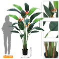 thumbnail image 3 of 7-foot artificial bird of paradise tree con 17 trunks, faux leaves y 3 flowers - ideal para para indoor y outdoor moderno decor, perfect housewarming gift (1 pack), 3 of 6