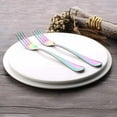 thumbnail image 6 of Dinner Fork Set Rainbow 6 Piece 18/10 Stainless Steel Kitchen Flatware 8-Inch Modern Salad Dessert Forks Only Service For 6 Colorful Silverware Utensils Cutlery Dishwasher Safe Multicolor, 6 of 9