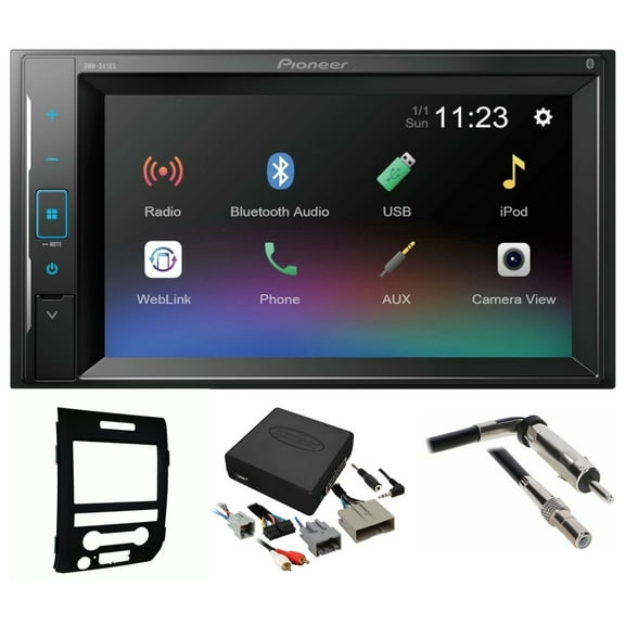 Pioneer Double DIN Bluetooth Car Stereo Upgrade for 2009-2014 Ford F-150 Car Stereo Dash Kit Harness