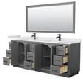 thumbnail image 3 of Wyndham Collection Miranda 84" Wood Double Bathroom Vanity in Dark Gray/Black, 3 of 7