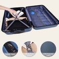 thumbnail image 6 of 3 Piece Hardshell Luggage Set Lightweight Suitcase with TSA Lock Spinner Wheels 20in/24in/28in(Dark Blue), 6 of 7