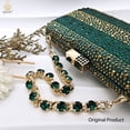 thumbnail image 2 of QSGFC, zapatos y Bolsa verdes de diseño italiano para fiesta de tacón nigeriano para mujer, conjunto decorado con bolso de diamantes de imitación para fiesta de boda, 2 of 5